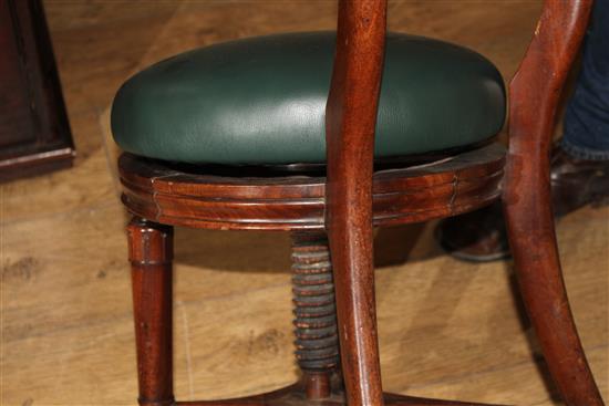 A Regency mahogany harpists chair